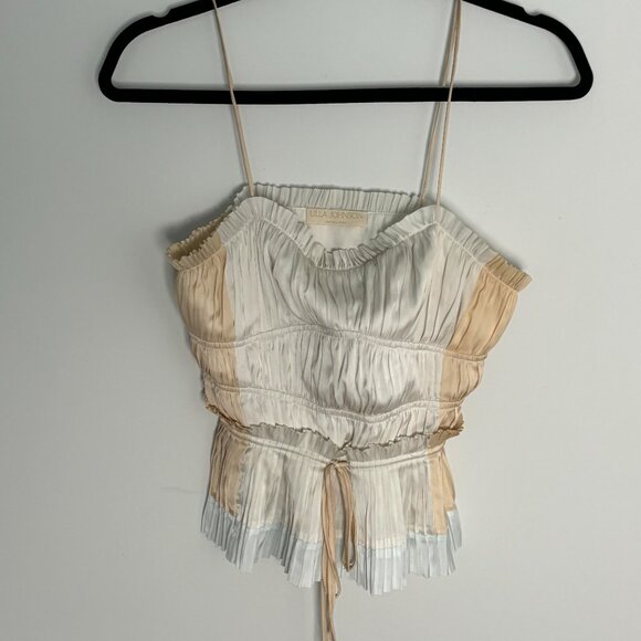 ULLA JOHNSON Calista Pleated Peplum Tank Top - Picture 6 of 7